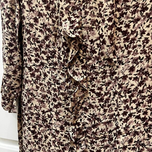 J. Jill Womens Med Romantic Boho Cottagecore Peasant Ruffle Front Floral Dress - Picture 4 of 11